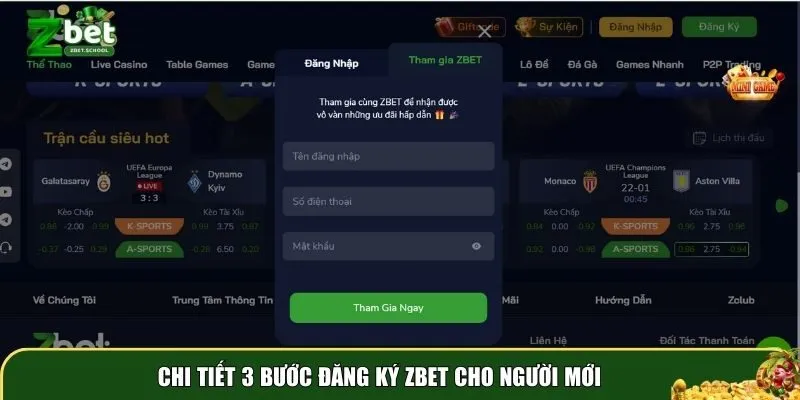dang ky zbet 2 Chi tiết 3 bước đăng ký Zbet cho người mới