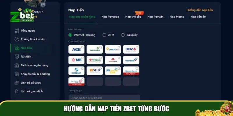 nap tien zbet 2 Hướng dẫn từng bước để nạp tiền Zbet